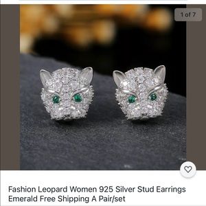 Stunning 925 stamped leopard earrings